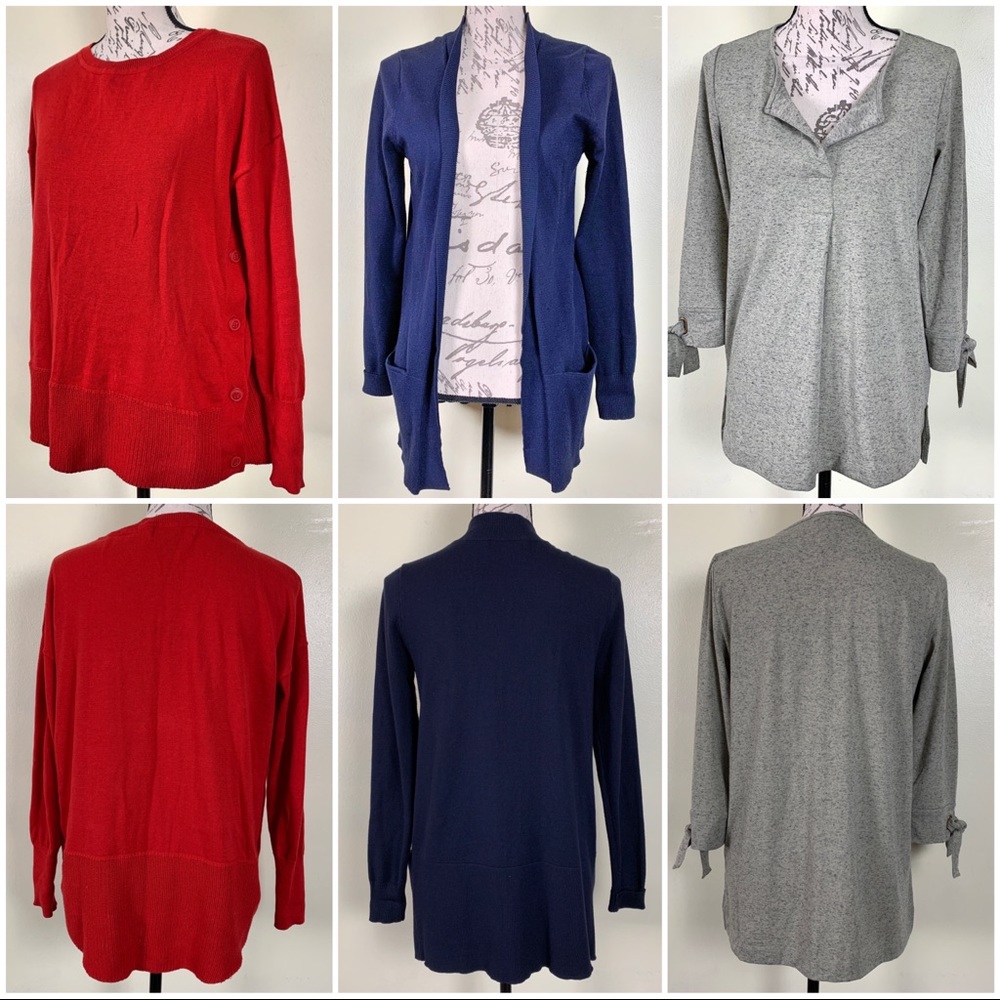 Women’s S long sleeve tee shirt top + cardigan